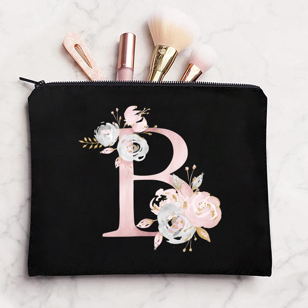 Initials Makeup Bag Travel Cosmetic Organizer Storage bride Bridesmaid