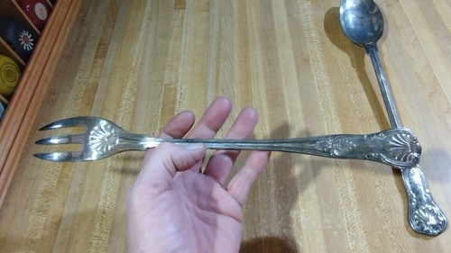 Eales 1779 Silver Plated Giant Serving Spoon and Fork! - Picture 4 of 9