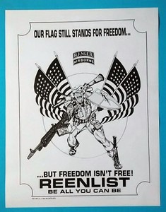 US Army Airborne Ranger Recruiting Poster Freedom Free