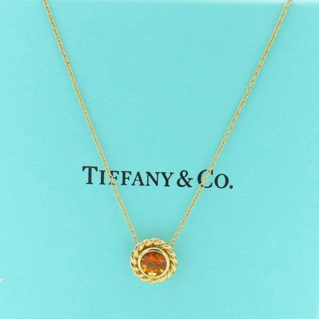 TIFFANY CO. Necklace 18K Yellow Gold Orange Citrine November