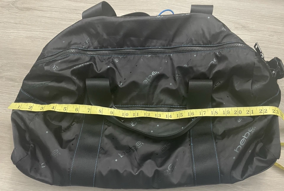 Bebe Sport Gym Bag Blue Duffel Black Travel Luggage handle shoulder strap - Image 4 of 4