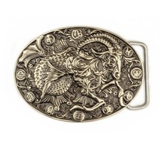 Capricorn german silver belt buckle, Sea Goat Horoscope Astrological Zodiac Sign