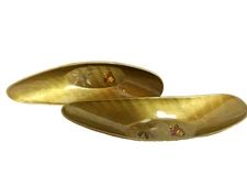 Lot/2– Beautiful MCM Vintage Hand Painted Butterfly Gold Decorative Bowls, JAPAN