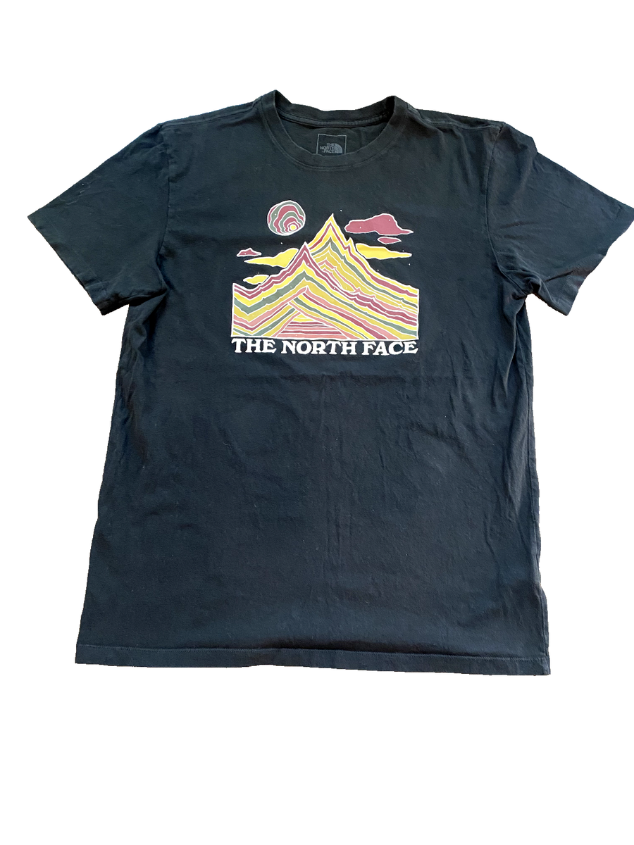 The North Face Short Sleeve T Shirt Men's Size L Black Mountain