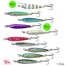 Fish WOW! 1.5oz Fishing Mega Live Metal Bait Fish Jigs bait Holographic Lure lot