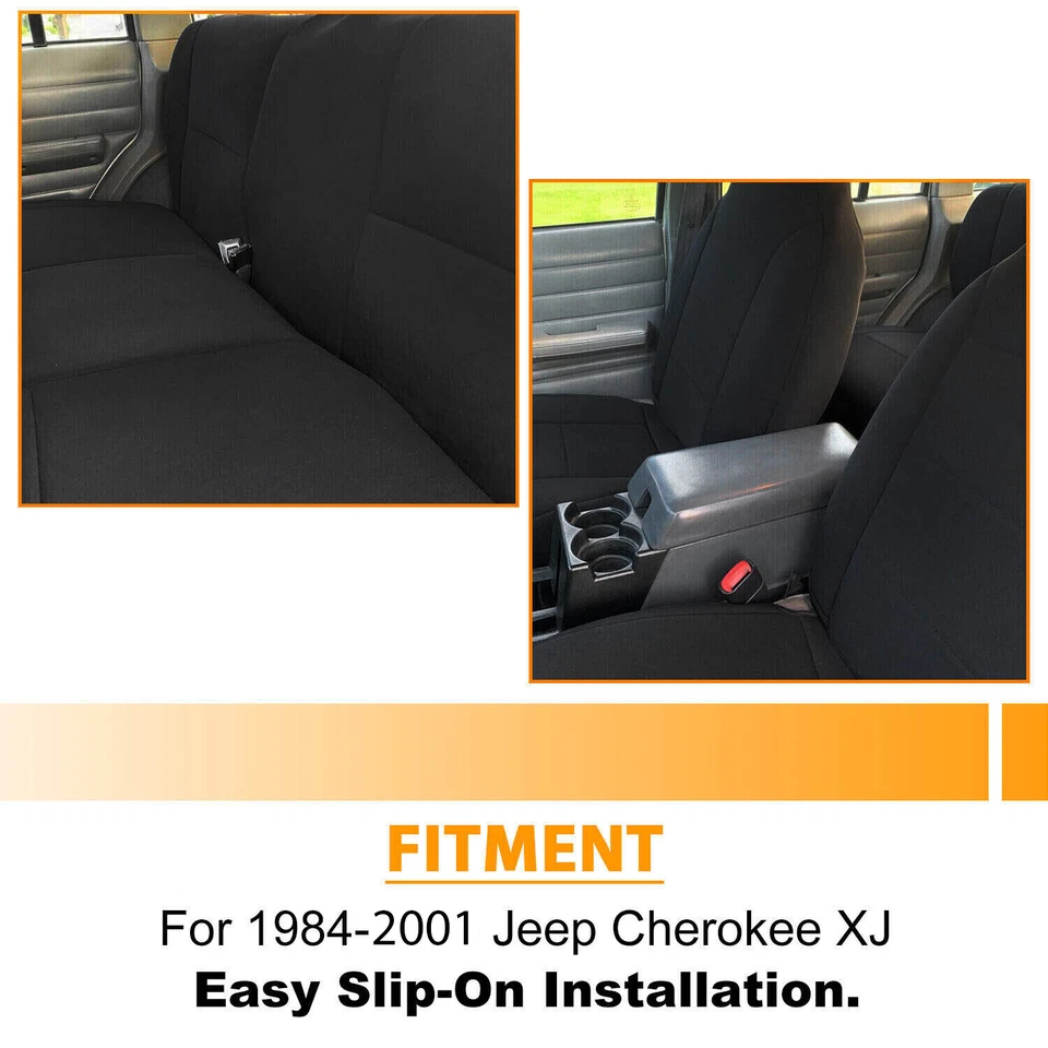 Juegos completos de fundas de asiento delanteras traseras de neopreno para 84-01 1997 Jeep Cherokee XJ-91023 Foto 2 de 4
