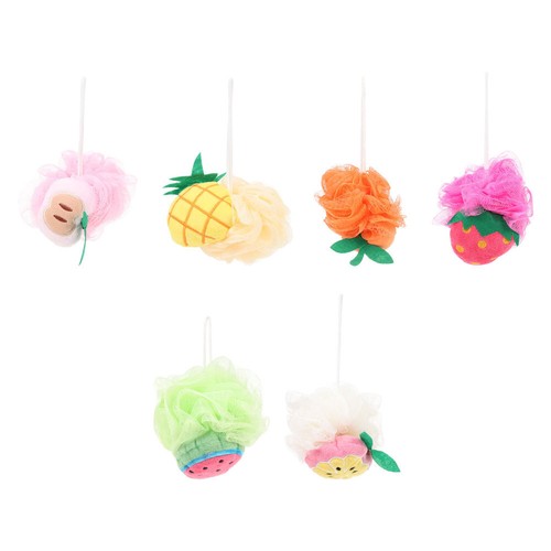 6 Pcs Flowers Bathing Skin Scrubbers Exfoliating Balls