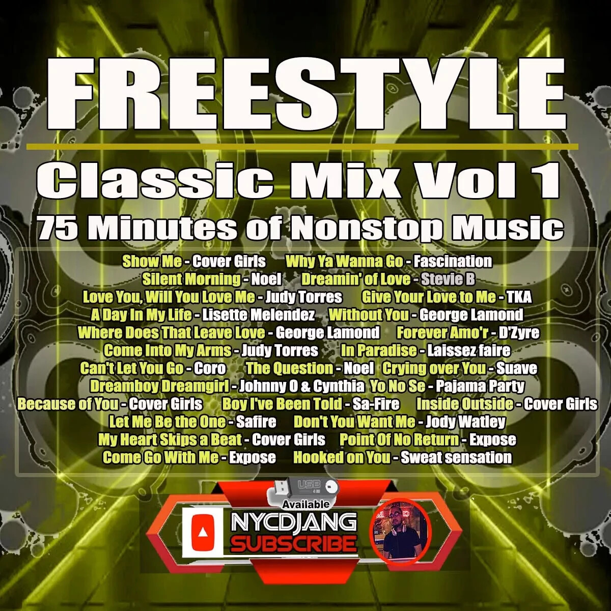 4 CD'S 90's Freestyle Classic Mix : Vol 1, 2, 3, & 4 Nonstop