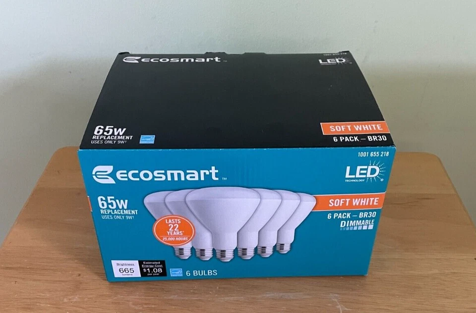 (6-Pack) Ecosmart BR30 Dimmable Energy Star LED Light Bulb 65-Watt - Image 2 of 4