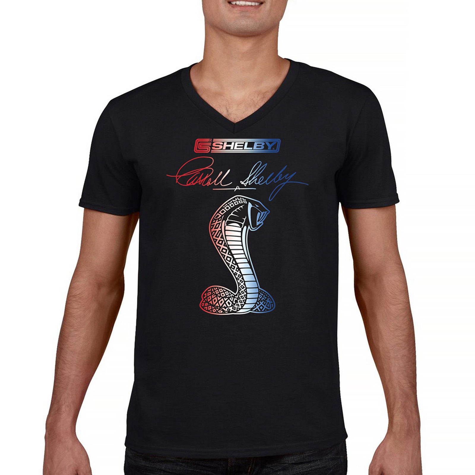 ALTRA T shirt scollo a V Shelby Cobra Mustang GT500 GT350 Racing GT Powered by Ford Tee