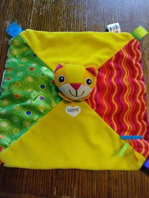 TOMY LAMAZE CAT RIBBON TAGS MINI BABY SECURITY BLANKET
