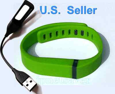 1 Large Lime GREEN for FitBit FLEX Band/Bracelet with Clasps + 1 charger