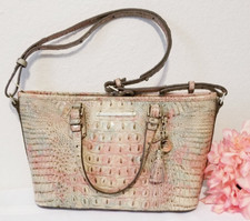 BRAHMIN MINI ASHER SANDSTONE Melbourne LEATHER SATCHEL CROSSBODY BAG HANDBAG