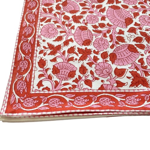 Tiramisu Pink & Red Floral Premium Cotton Placemats 13x19 Set of 4 New - Picture 4 of 6
