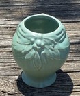 Vintage McCoy 1930s Mint Green Leaves & Berries Pottery Vase