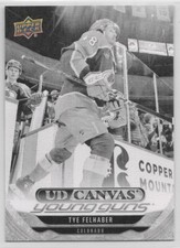 2024-25 Upper Deck Tye Felhaber #C373 Avalanche Young Guns Black & White Canvas