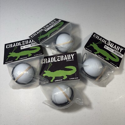 CRADLEBABY Lacrosse Training Aid Black Strap LAXCB Ball White LOT OF 4 NEW!