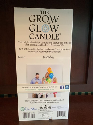 NEW KEEPSAKE UBER MOM "GROW AND GLOW BIRTHDAY CANDLE" + BOOK 1-18 YEARS - Picture 2 of 2