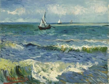 Seascape near Les Saintes by Van Gogh, Giclee Canvas Print, in various sizes