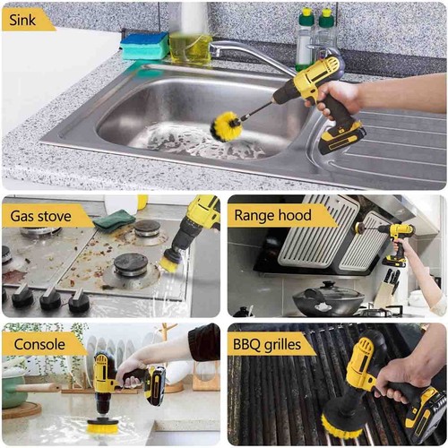 6PCS Car Detailing Brush Wash Auto Cleaning Kit Engine for Drill Wheel Clean Set - 第 4/6 張圖片