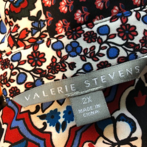 Valerie Stevens Women's Mixed Print Long Sleeve Collared Tunic Blouse Size 2X - Picture 4 of 5