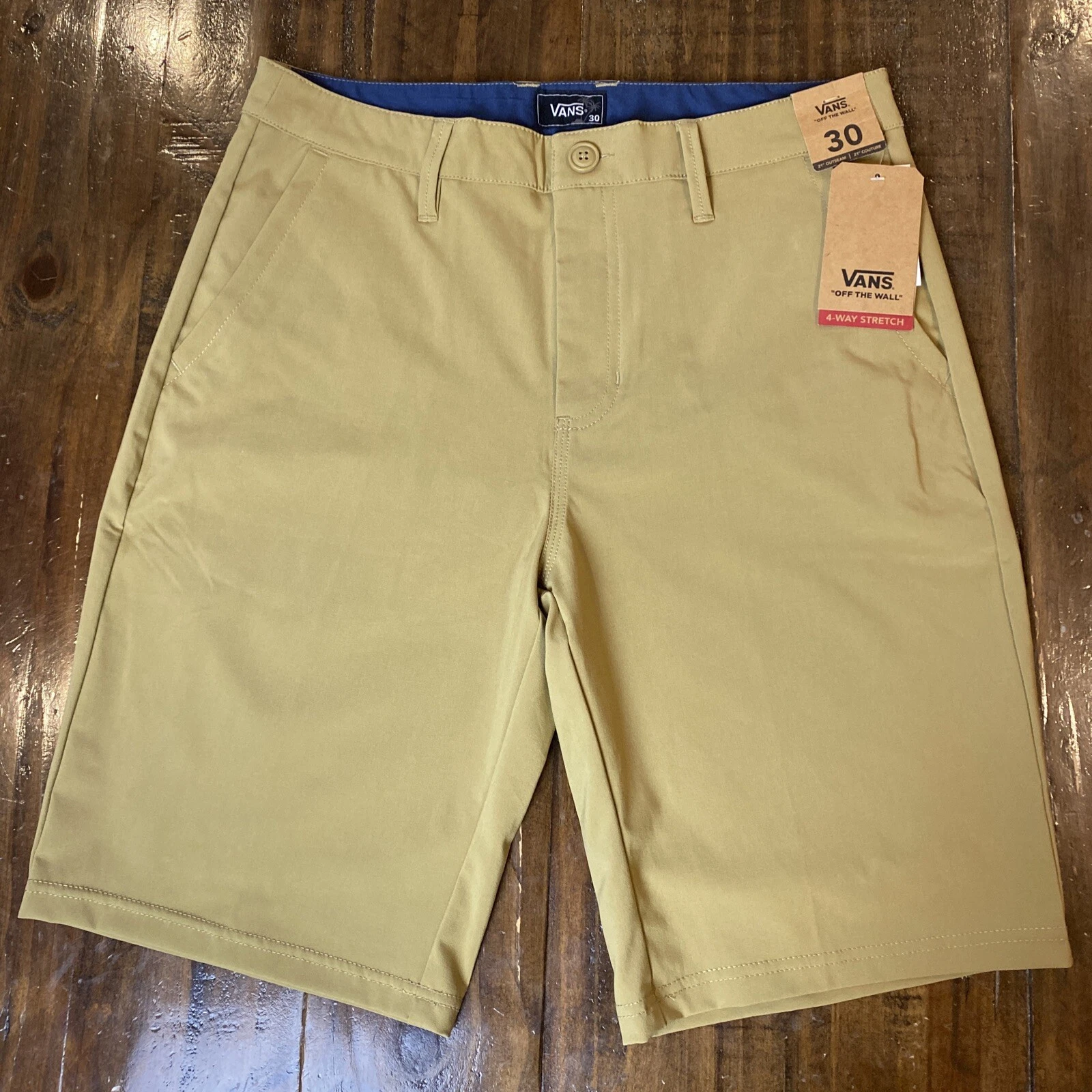 VANS Mazzi Autentici Uomo Taglia 30 Reg Marrone Cachi Elasticizzato a 4 Vie VN0A2ZZD4QF