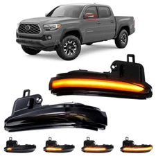 Sequential LED Side Mirror Turn Signal Lights Smoked For Toyota Rav4 2016-2023