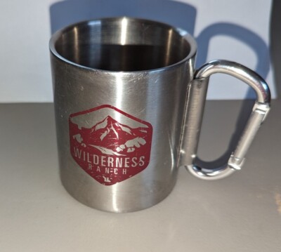 Unique Wilderness Ranch Stainless Steel Mug Carabiner Clip Handle