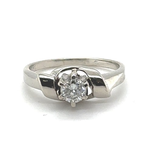 Anello solitario 18 carati 750 solitario RG 62 0,52 ct diamante mezzo carato pezzo unico brillante - Foto 5 di 22