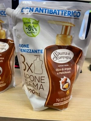 Spuma di Sciampagna Liquid Soap Cream ARGAN & PATCHOULI 1,5L Recharge from Italy