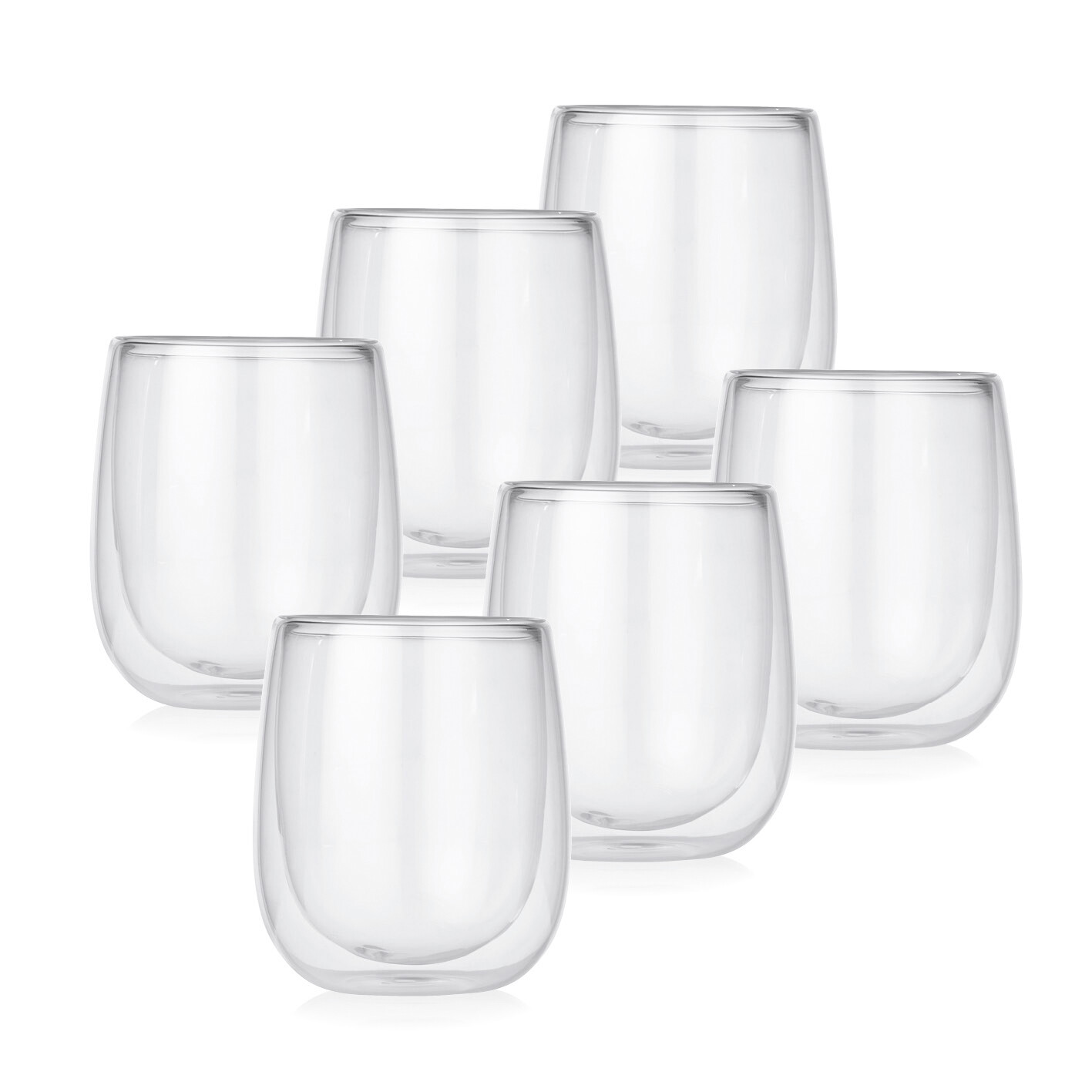 GOURMETmaxx Cappuccino Thermogläser 6er-Set Kaffee Tee Gläser Doppelwandig 250ml