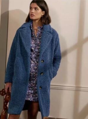 🔥 BODEN Canterbury Teddy Coat Sz 20/22R Sapphire NWT $298 | eBay