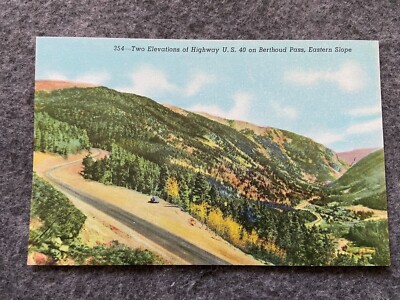 Two elevations on Highway U.S. 40, Berthoud Pass Vintage Postcard