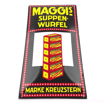 Maggi Suppen Würfel Emaile Schild Dekorativ Krämerladen Werbung 80er 90er Jahre