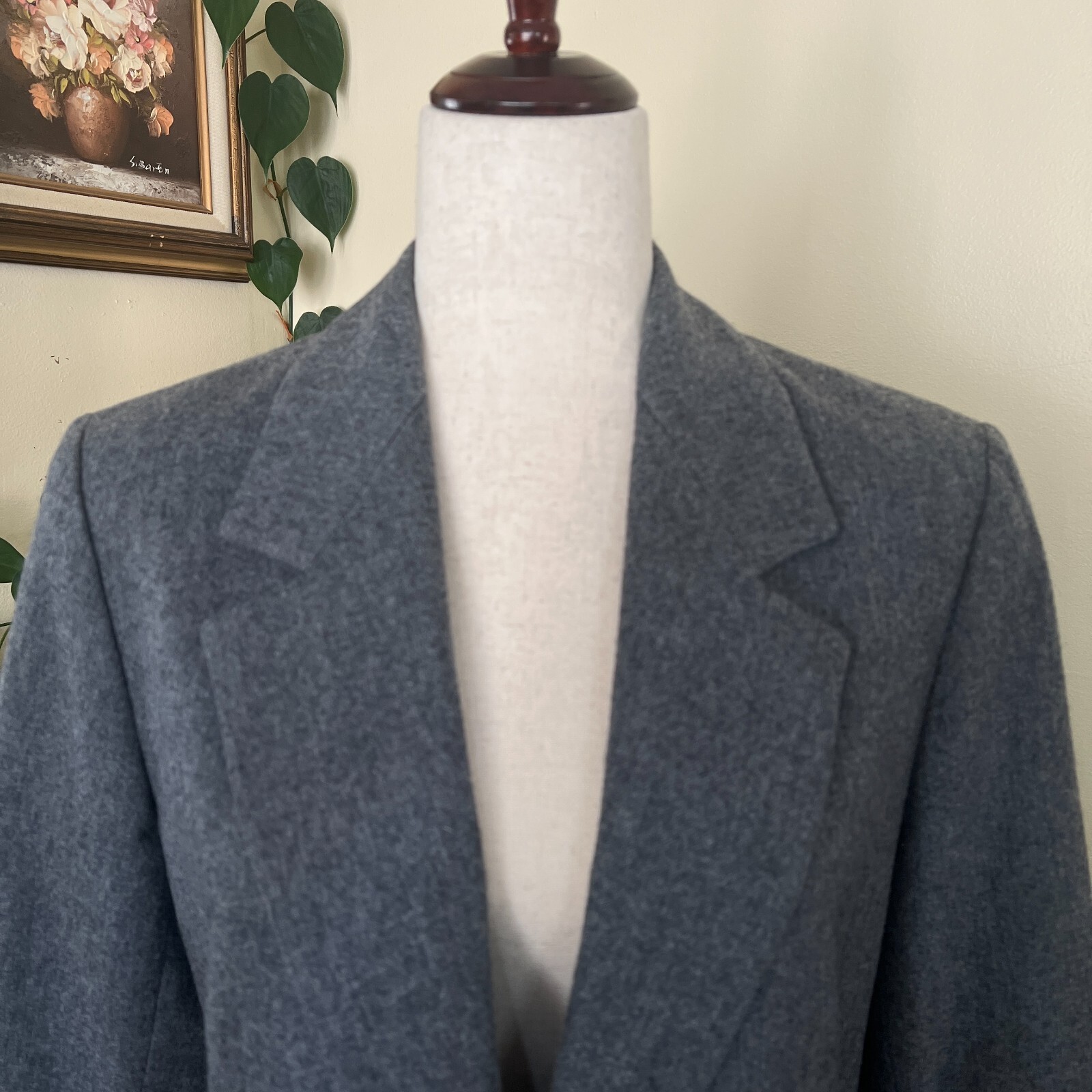Pendleton Petite Vintage Gray Wool Blazer sz 8 10… - image 3
