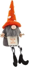 Mud Pie ~ 19" Halloween Shelf Stuffed Sitting Gnome ~ "Trick or Treat" 🍬 ~ New!