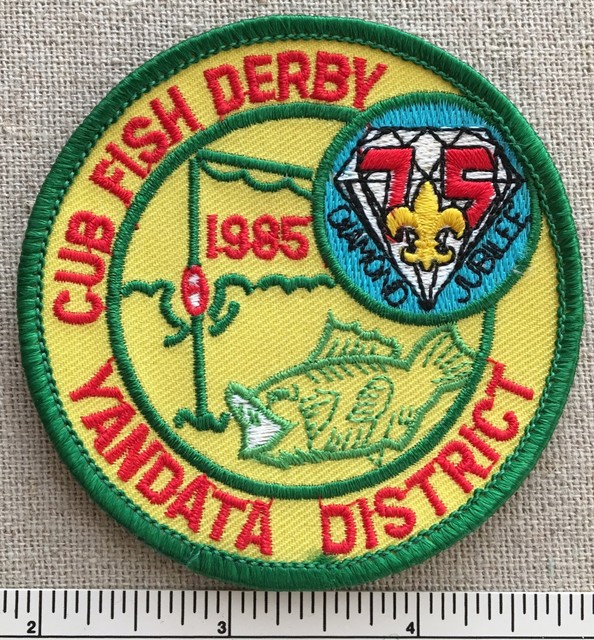 1985 YANDATA DISTRICT Boy Scout Cub Fish Derby PATCH Diamond Jubilee