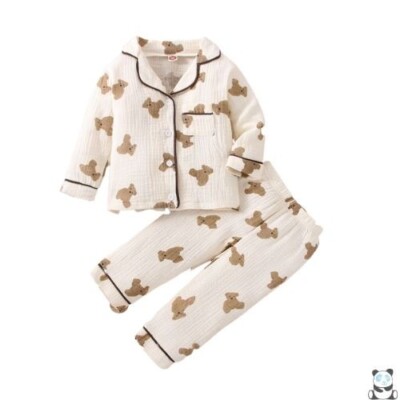 Teddy Bear Pajamas Baby Boys Linen Jammies Bears Khol's Korner Boutique 12-18M 