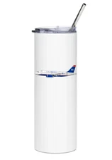 US Airways Airbus A319 Stainless Steel Water Tumbler with straw - 20oz.