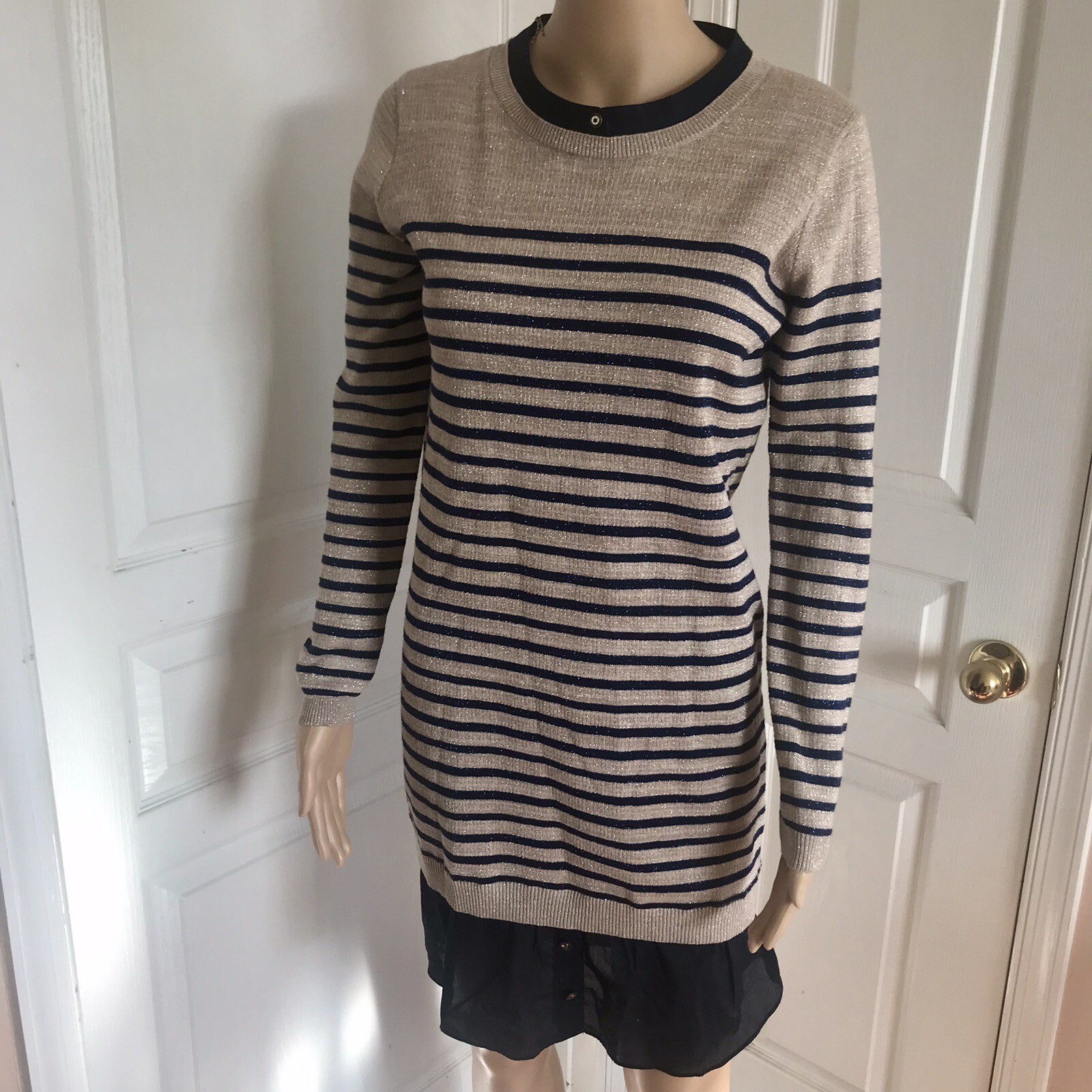 NWT Rare Scotch R’Belle Girls Stripe Shirt Sweater Dress Size 14 Retails $125