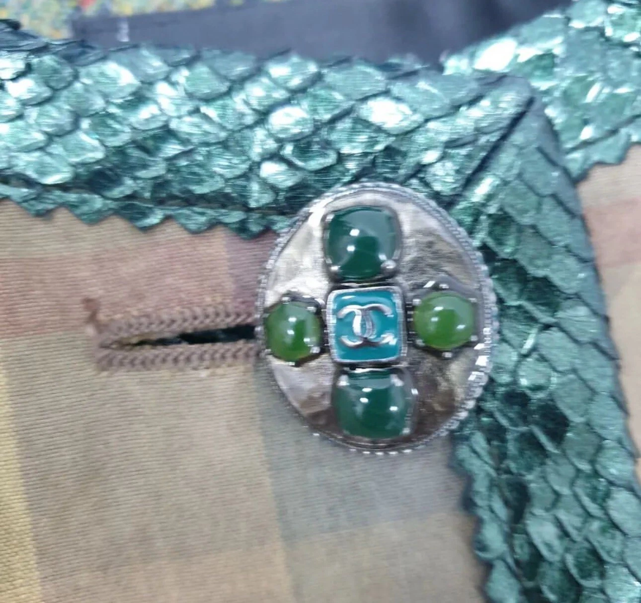 Giacca Chanel Paris Edinburgh Pitone Taglia 38