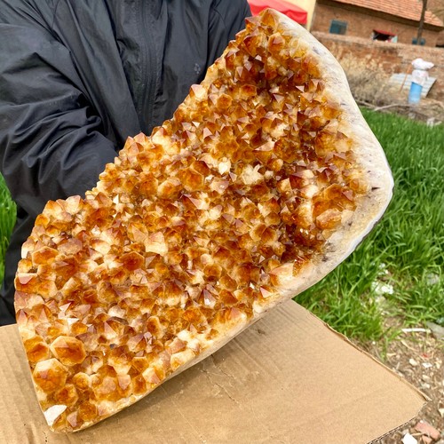 22.70LB Large Natural Citrine cluster mineral specimen quartz crystal healing - 第 1/16 張圖片