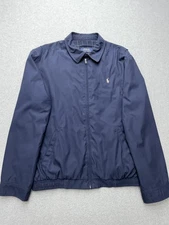 Polo Ralph Lauren Jacket Mens Large Navy Harrington Zip Lined Pony Logo