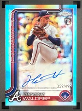 2025 Topps Chrome Hurston Waldrep Rookie Auto /499 #RA-HW Braves RC