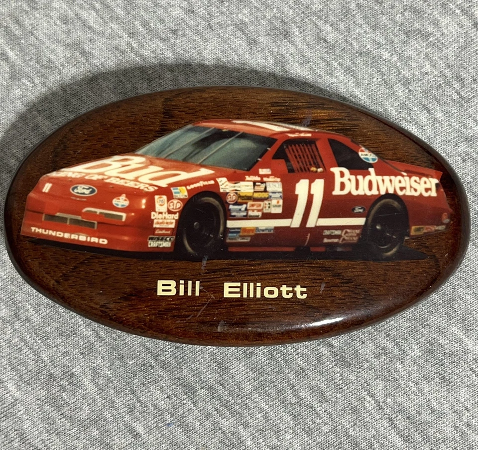 Винтажная пряжка ремня Bill Elliott NASCAR Racing Budweiser 11 Ford Thunderbird 90-е - Изображение 3 из 4