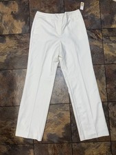 Talbots High Waist Pants White Wide Leg Sz 8 NWT 69