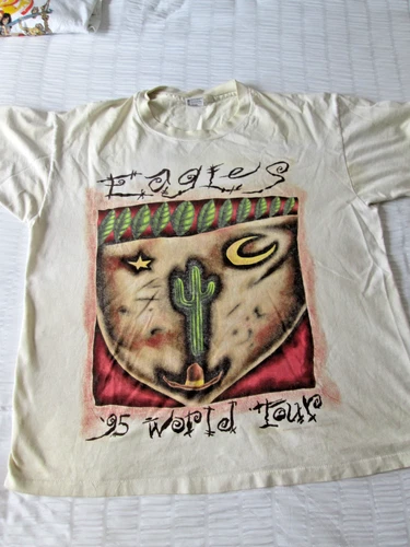 Eagles Shirt Men's Large 94 World Tour Cactus T-Shir 1990s vintage concert t-shirt, vintage, size L, single stitch, B+ condition
