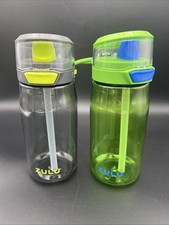 ZULU Kids Flex 16oz Tritan Plastic Water Bottle Black  Green lot Of 2 