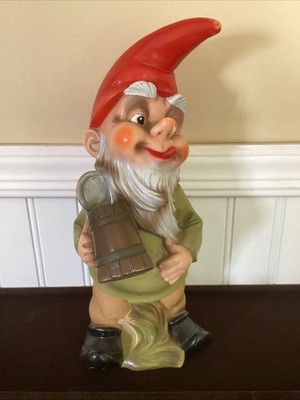 Vintage 10'' Heissner Gnome Elf Pixie West Germany 947 Beer Stein Plastic Figure