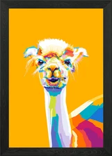 Alpaca Pop art Framed Wall Art Poster Canvas Print Picture